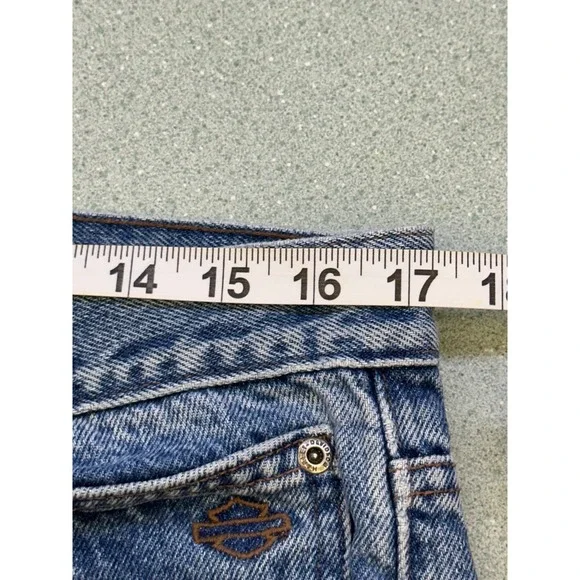 Harley-Davidson Mens Boot Cut Jeans Medium Wash Blue Denim 34x34 - Picture 7 of 8
